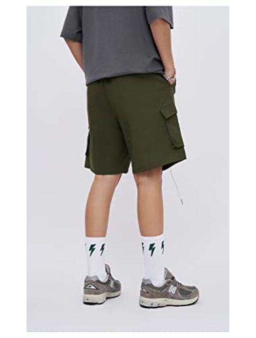 Aelfric Eden Men's Cargo Shorts Relaxed Fit Elastic Waist Drawstring Loose Fit Cotton Shorts Summer with Multi Pockets