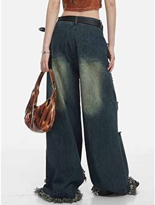 Aelfric Eden High Waist Straight Leg Jeans Cargo Pants Baggy Streetwear Denim Pants Fashion Aesthetic Jeans Y2K Pants