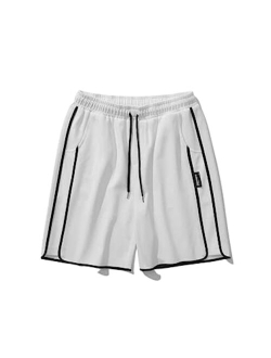 Mens Sweat Shorts Graphic Cargo Shorts Casual Summer Shorts Y2k Streetwear Baggy Jorts with Drawstring