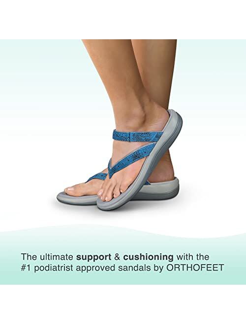 Orthofeet Arch Support Toe Post Flip Flops for Women, Ideal for Heel and Foot Pain Relief. Therapeutic Design with Arch Support, Arch Booster, Cushioning Ergonomic Sole &