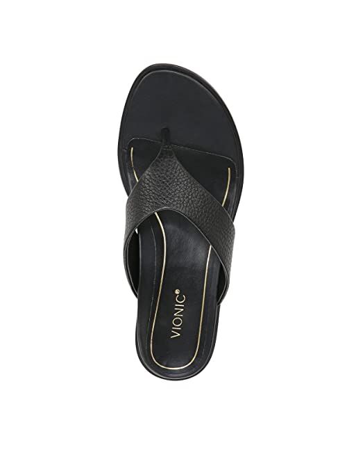 Vionic Women's Citrine Agave Vio-Motion Insole Toe-Post Sandal- Supportive Flat Dressy Sandals That Includes an Orthotic Insole and Cushioned Outsole for Arch Support, Me