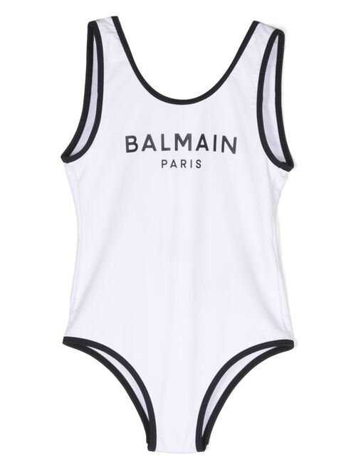 Balmain Kids logo-print swimsuit