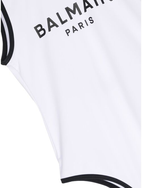 Balmain Kids logo-print swimsuit