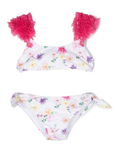 Monnalisa floral-print ruched bikini set