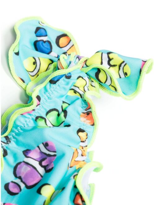 MC2 Saint Barth Kids fish-print ruffle-detail bikini