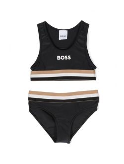 BOSS Kidswear logo-print round-neck bikini