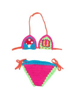 MC2 Saint Barth Kids colour-block crochet-knit bikini set
