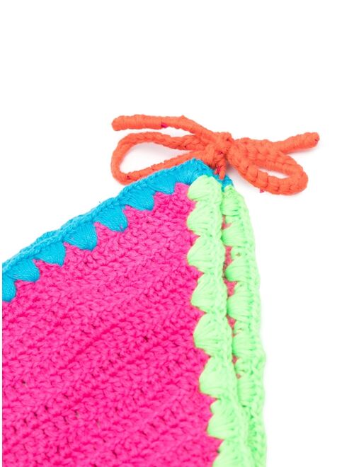 MC2 Saint Barth Kids colour-block crochet-knit bikini set