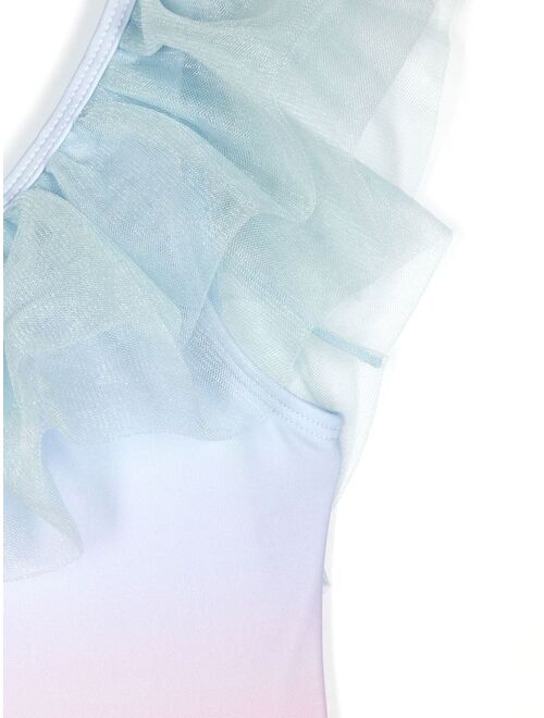 Molo Nilla gradient-effect ruffle swimsuit