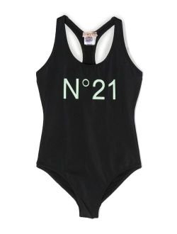 No21 Kids logo-print swimsuit