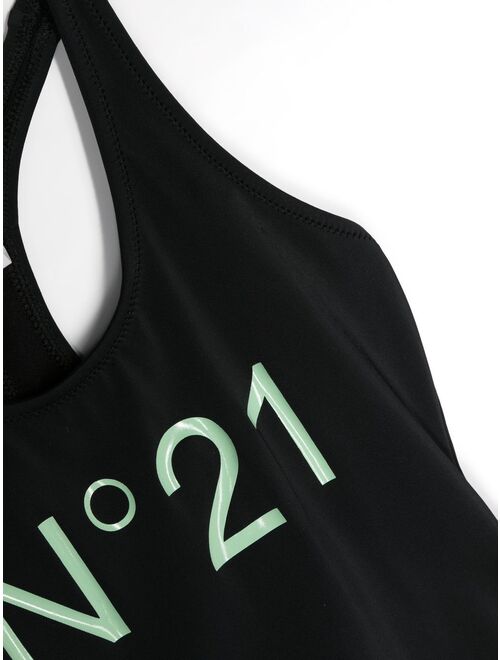 No21 Kids logo-print swimsuit