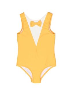contrasting bow-detail swimsuit