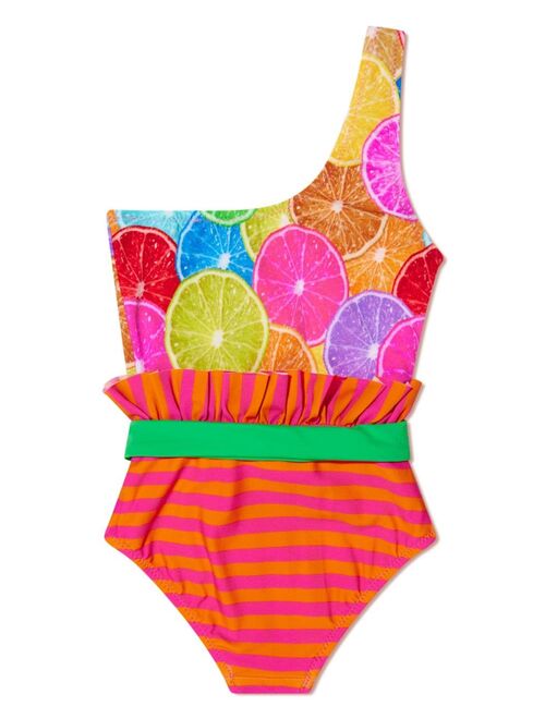 Nessi Byrd Kids fruit-print one-shoulder swimsuit