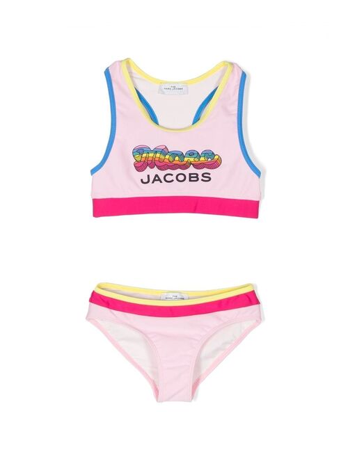 Marc Jacobs Kids logo-print racerback bikini set
