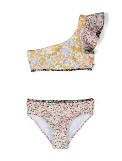 floral-print ruffle bikini
