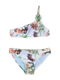tropical-print bikini
