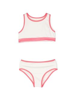 Enfant contrasting-trim logo bikini
