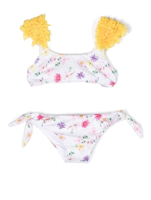 Monnalisa floral-print ruffled bikini set