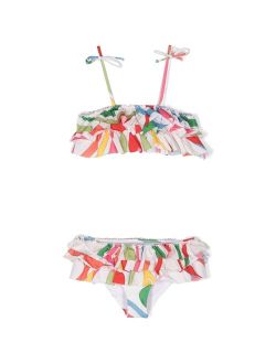 PUCCI Junior abstract-print ruffled-trim bikini