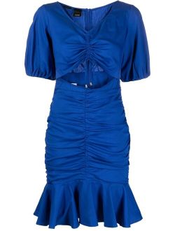 gathered poplin dress