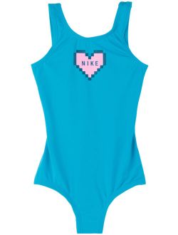 Kids Blue Graphic Little Kids One-Piece Swimsuit