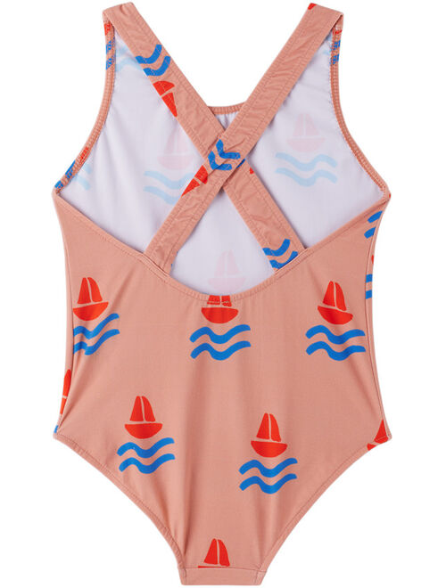 Bonmot Organic Kids Pink Boats Swimsuit