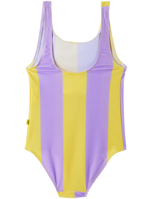 MA Kids Kids Yellow & Purple Striped One-Piece Swimsuit