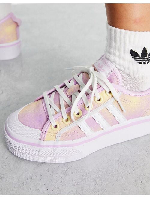 adidas Originals Nizza Platform sneakers pink and yellow