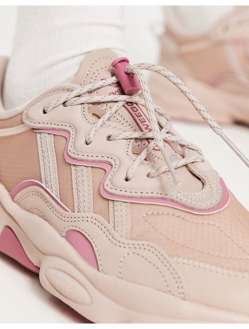 adidas Originals Ozweego sneakers in beige and pink