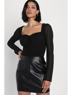 Modern Femme Black Vegan Leather Mini Skirt