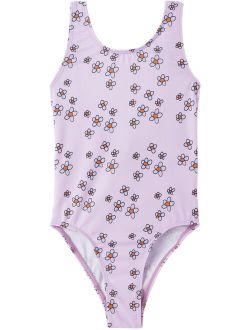 & Wonder Kids Purple Floral One-Piece Swimsuit
