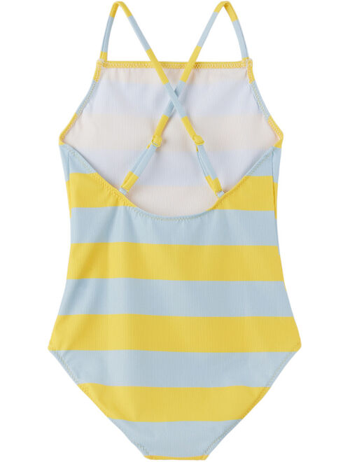 Bobo Choses Kids Yellow Stripes One-Piece Swimsuit
