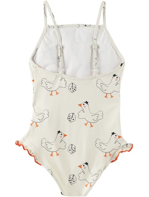 Weekend House Kids Kids Off-White Goose One-Piece Swimsuit