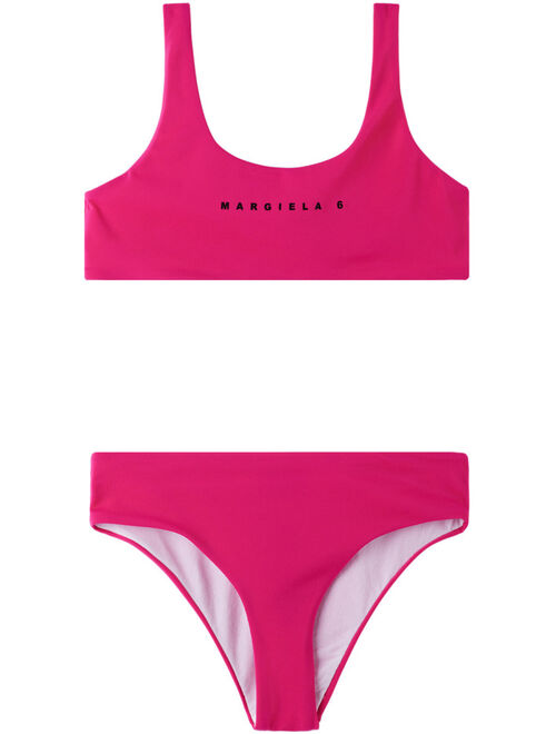 MM6 Maison Margiela Kids Pink Printed Bikini