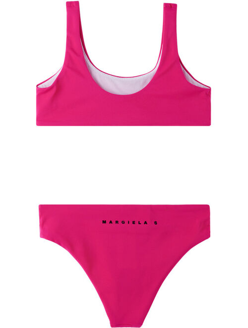 MM6 Maison Margiela Kids Pink Printed Bikini
