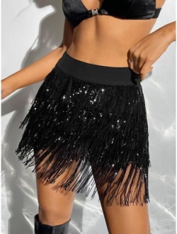 ICON Fringe Trim Zip Side Skirt