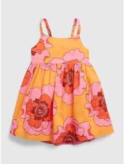 Baby Cotton Floral Spaghetti Strap Sleeveless Summer Dress