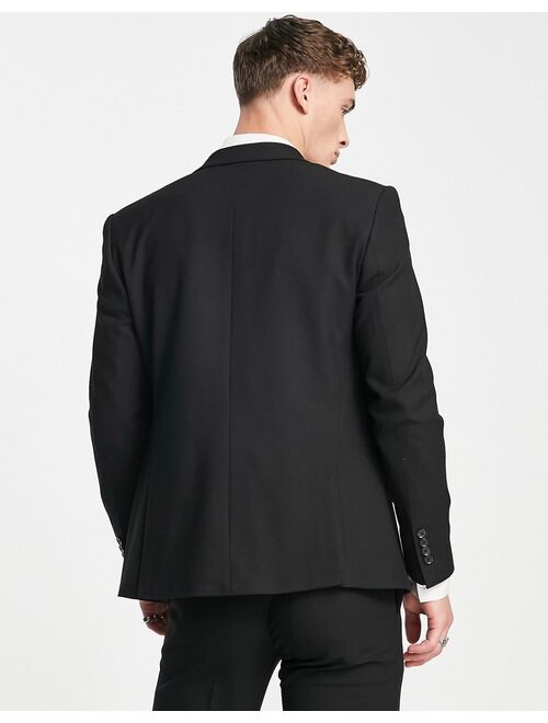 River Island super skinny suit jacket in black