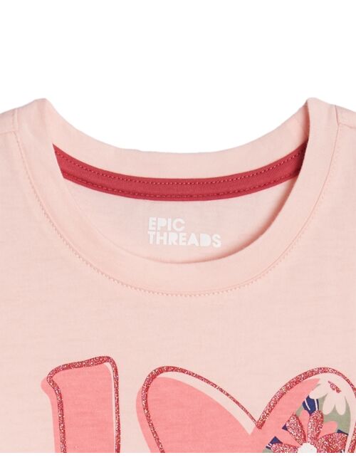 Epic Threads Little Girls Love Graphic T-Shirt, Created for Macy's