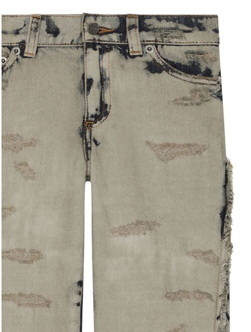 Dolce & Gabbana Kids logo-patch distressed jeans
