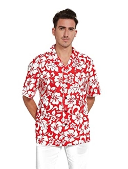 Hawaii Hangover Hawaiian Shirt Aloha Shirt in Classic Hibiscus Red