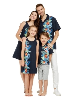 Hawaii Hangover Matchable Family Hawaiian Luau Men Women Girl Boy Clothes in Orchid Paradise Navy