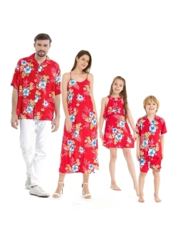 Hawaii Hangover Matchable Family Hawaiian Luau Men Women Girl Boy Clothes in Hibiscus Red