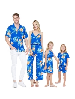 Hawaii Hangover Matchable Family Hawaiian Luau Men Women Girl Boy Clothes in Hibiscus Blue