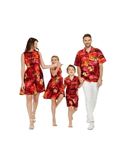 Hawaii Hangover Matchable Family Hawaiian Luau Men Women Girl Boy Clothes in Sunset Red