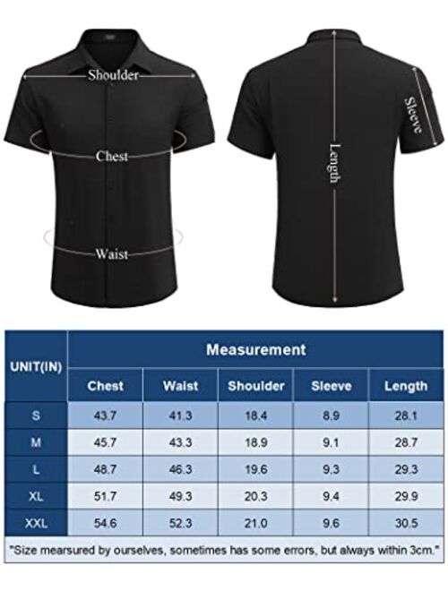 COOFANDY Men's Casual Short Sleeve Button Down Shirt Textured Summer Beach Shirt
