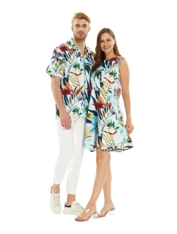 Hawaii Hangover Matchable Couple Hawaiian Luau Men Shirt or Women Vintage Fit and Flare Dress in Lost in Paradise