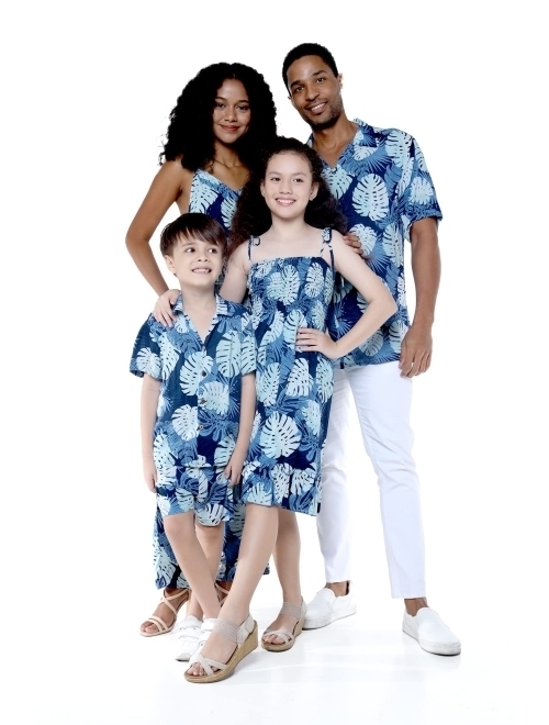 Hawaii Hangover Matchable Family Hawaiian Luau Men Women Girl Boy Clothes in Pacific Palm Navy