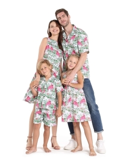 Hawaii Hangover Matchable Family Hawaiian Luau Men Women Girl Boy Clothes in Flamingo in Love
