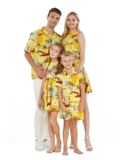 Hawaii Hangover Matchable Family Hawaiian Luau Men Women Girl Boy Clothes in Sunset Yellow